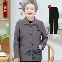 迪鲁奥(DILUAO)轻奢品质老年人秋装女60-780岁中年女装奶奶装宽松型开衫古典老人衣服袖