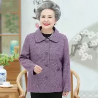 迪鲁奥(DILUAO)高端轻奢中老年人外套女60-780岁奶奶装春秋上衣婆婆妈妈装秋装宽松型袖素色