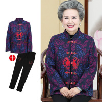 迪鲁奥（DILUAO)高端轻奢中老年人春秋女装外套60-70岁唐装老太太衣服老人妈妈奶奶秋装薄