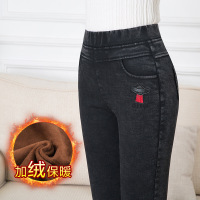 迪鲁奥(DILUAO)[新款妈妈装] 缤纷圣诞季打底裤女外穿加绒加厚妈妈裤子中老年高腰弹力中年妇女棉裤牛