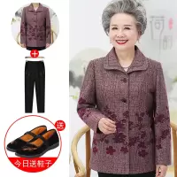 迪鲁奥(DILUAO)中老年人秋装女奶奶薄款外套60岁70妈妈春秋上衣老人衣服太太婆婆