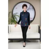 迪鲁奥(DILUAO)中老年人女装马夹薄款外穿奶奶坎肩3D外套妈妈春秋单款牛仔马甲