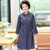 迪鲁奥(DILUAO)妈妈秋装风衣2021新款洋气中年人女装春秋长款显瘦外套薄款上衣服