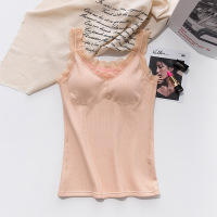 迪鲁奥(DILUAO)吊带保暖背心女一体绒防寒紧身打底内穿少女棉带胸垫冬季