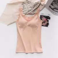 迪鲁奥(DILUAO)吊带保暖背心女一体绒防寒紧身打底内穿少女棉带胸垫冬季