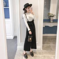迪鲁奥(DILUAO)背带阔腿裤女2021新款春秋百搭显瘦收腰九分连体吊带休闲两件套