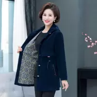 迪鲁奥(DILUAO)2021新款中老年妈妈装灯芯绒宽松风衣外套短款冬秋夹克条绒品牌女装