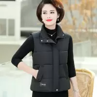 迪鲁奥(DILUAO)40岁50岁妈妈穿的衣服中年妈妈秋冬棉女加厚短款外穿坎肩中老年人外套背心
