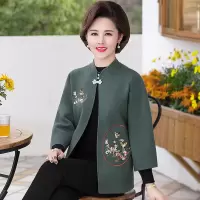 迪鲁奥(DILUAO)喜婆婆妈妈穿的礼服本命年褂子中年妈妈装秋冬2021新款婆婆结婚礼服中老年女春装外套