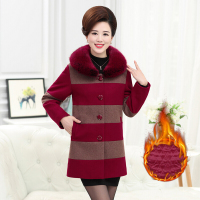 迪鲁奥(DILUAO)40岁50岁妈妈婆婆穿的中老年女装冬装毛呢外套2021新款40-50岁60中长款妈妈装呢子大衣
