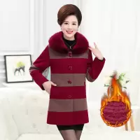 迪鲁奥(DILUAO)40岁50岁妈妈婆婆穿的中老年女装冬装毛呢外套2021新款40-50岁60中长款妈妈装呢子大衣