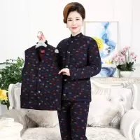 迪鲁奥(DILUAO)40岁50岁妈妈穿的老年秋冬棉袄棉裤女加厚妈妈三件奶奶棉衣外套老太太保暖
