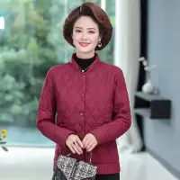 迪鲁奥(DILUAO)40岁50岁妈妈穿的棉服中老年女秋冬装外套2021新款洋气妈妈小时尚