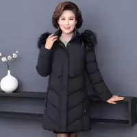 迪鲁奥(DILUAO)40岁50岁妈妈穿的棉服妈妈冬装2021新款洋气中年女装冬季保暖外套连帽