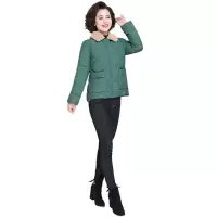 迪鲁奥(DILUAO)中年妈妈冬装小女短款外套中老年秋冬轻薄奶棉服女