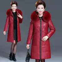 迪鲁奥(DILUAO)海宁皮皮衣女冬中长款宽松大码加厚中老年妈妈装棉服外套