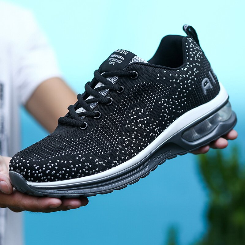 2017春季新款气垫弧跑鞋男子减震防滑运动鞋休闲男鞋网布透气跑鞋