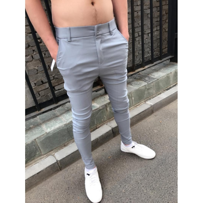 红人同款男裤夏季韩版修身休闲小脚裤社会精神小伙男裤紧身裤定制视频
