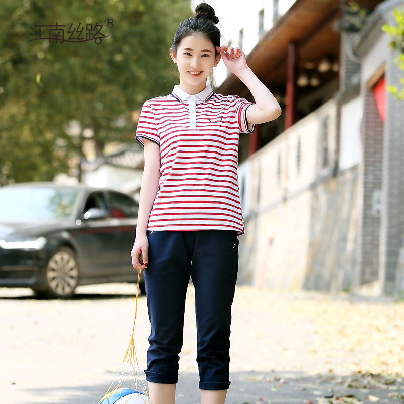 902新款少女韩版休闲运动套装2017新款初中生夏装中学生