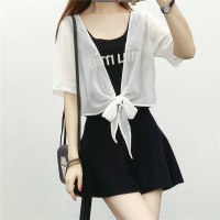 902新款小披肩短袖夏季百搭雪纺小外套女防晒衣薄款坎肩短款潮外搭开衫定制