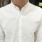 902新款夏季韩版修身男士薄款青年衬衫英伦风七分袖寸衣个性白色潮男衬衣定制
