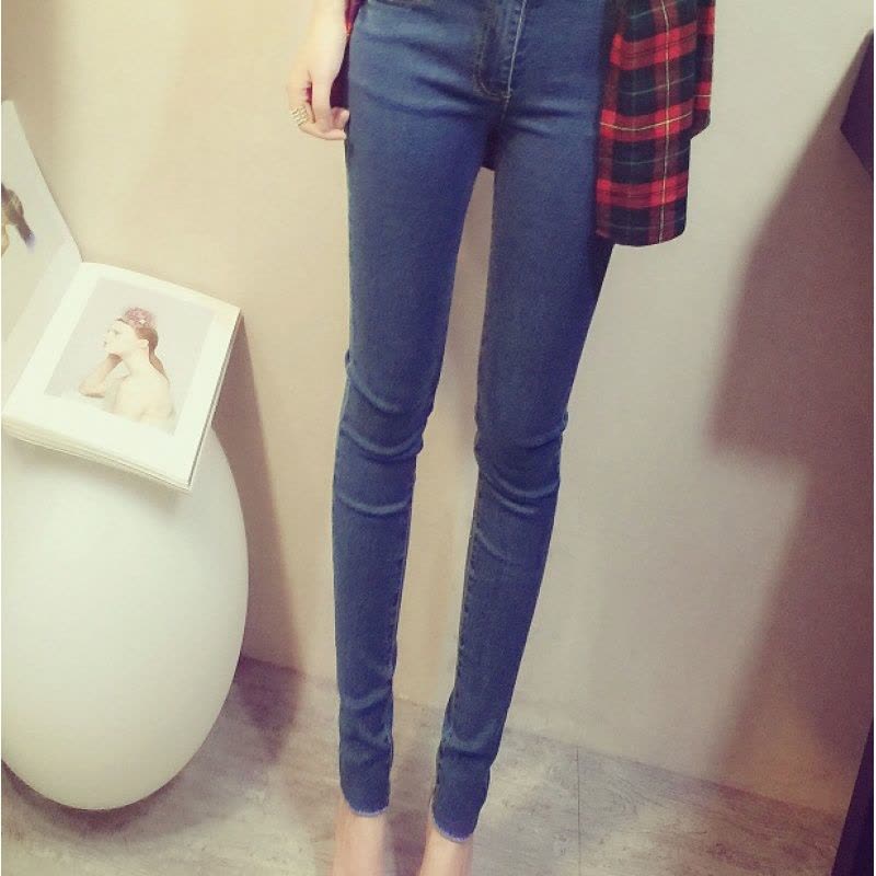 902新款秋装弹力紧身浅色牛仔裤女长裤薄款修身九分小脚铅笔裤子夏定制图片