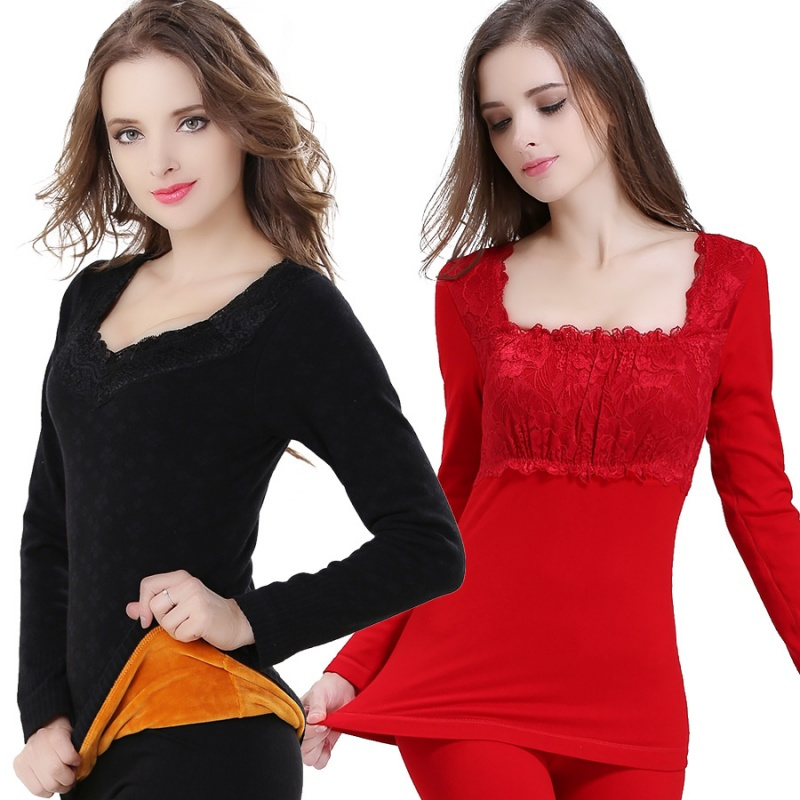 902新款天天特价保暖内衣女士加厚加绒紧身线衣线裤棉秋衣秋裤套装