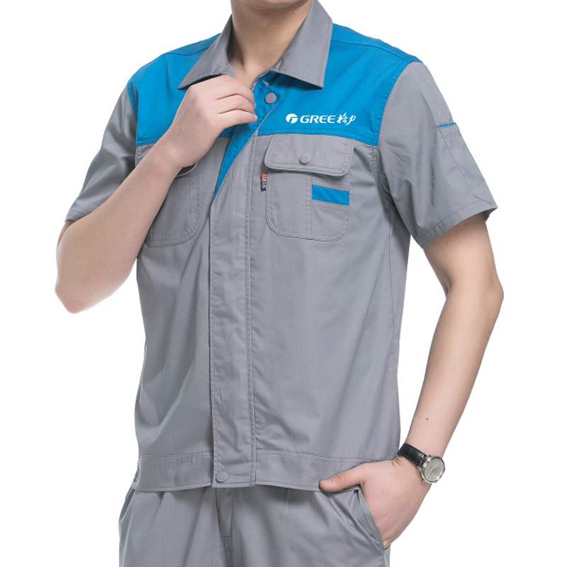 902新款格力工作服套装男夏季短袖套装空调专卖店售后维修安装工装
