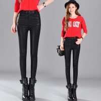 顺崇2018春新款涂层皮裤女打底裤不裂纹紧身仿皮显瘦小脚裤