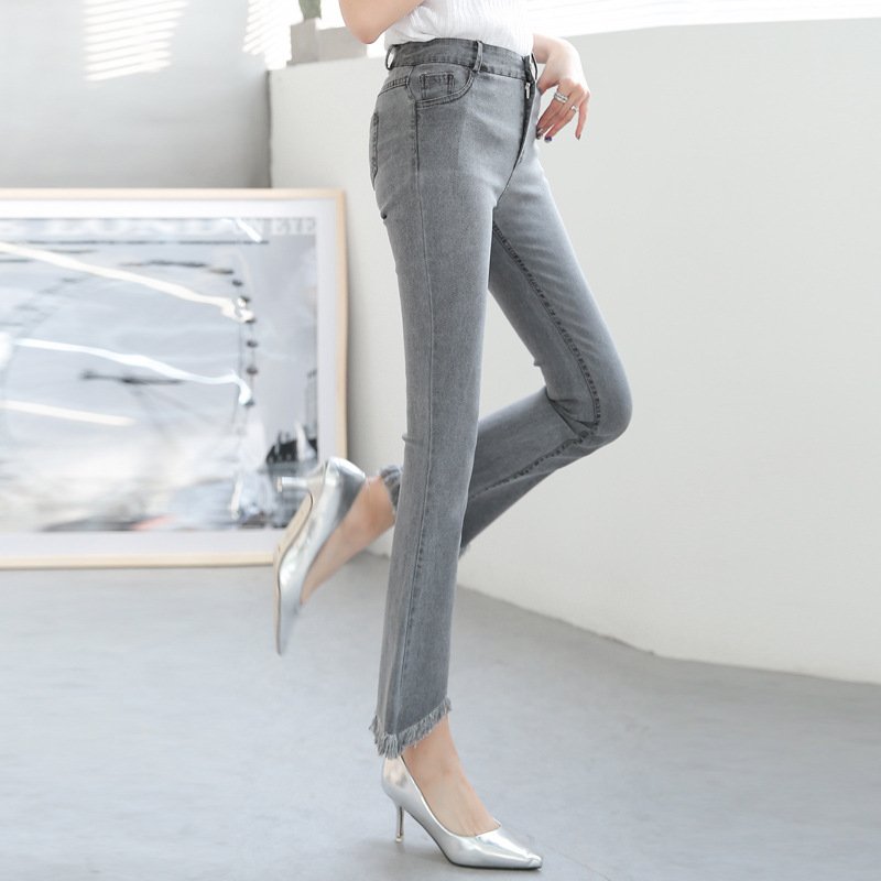 顺崇2018实春春流苏紧身喇叭裤