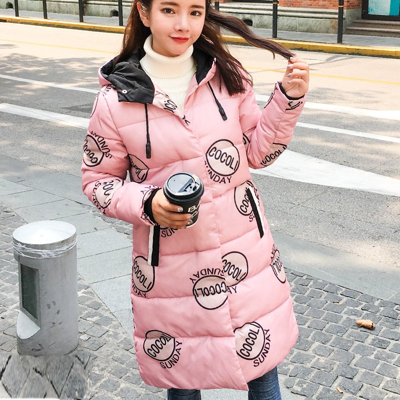 顺崇2017冬季中长款羽绒棉服修身棉衣女外套