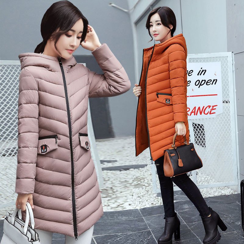 顺崇2017冬季新款棉衣韩版学生加厚修身中长款羽绒棉服女外套1805