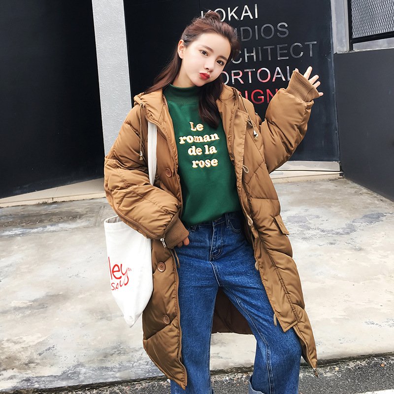 顺崇2017冬季羽绒服冬新款棉服女韩版中长款连帽气质显瘦时尚棉衣外