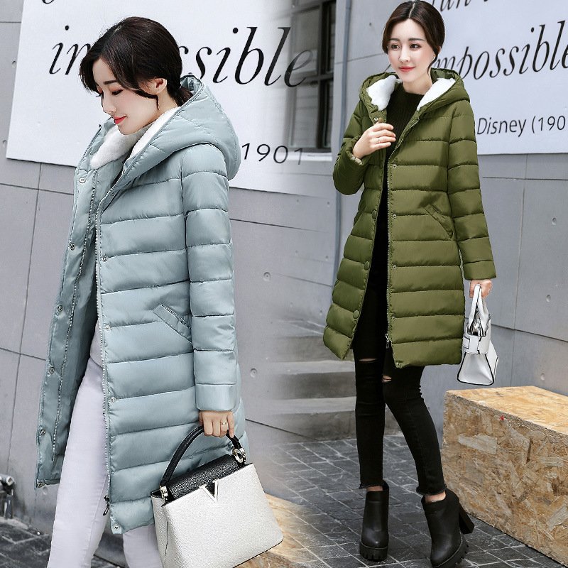 顺崇2017冬季新款韩版时尚加厚羽绒中长款棉衣修身外套