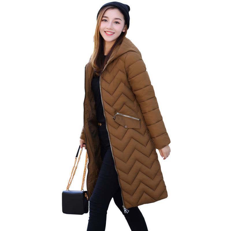 反季羽绒棉服女中长款韩版修身显瘦冬装加厚棉衣学生大码棉袄外套图片
