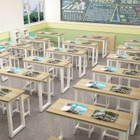 bloves学校校园培训班课桌椅套装中小学生单双人桌凳辅导班美术课桌彩色