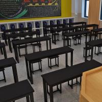 bloves学校辅导班中小学生课桌椅厂家直销单双人培训桌椅组合书桌活动桌