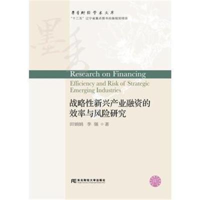 正版书籍 战略性新兴产业融资的效率与风险研究 9787565428685 东北财经大