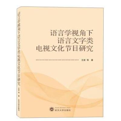 正版书籍 语言学视角下语言文字类电视文化节目研究 9787307117884 武汉大