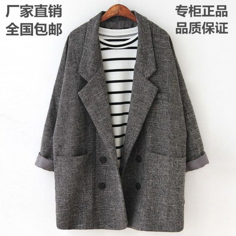 qma新款FST氛斯特秋冬新款复古宽松大码茧型西装外套女休闲西装外套潮女定制图片