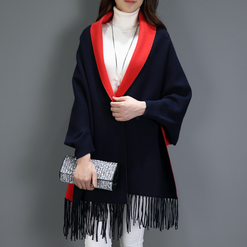 围巾女秋冬季披肩围巾两用女长款空调披肩加厚保暖斗篷披风外套潮定制