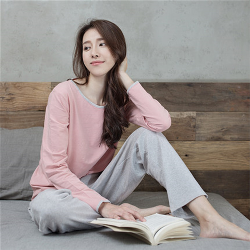 qma新款睡衣女春秋棉长袖薄款休闲居家情侣宽松家居服套装夏可外穿男