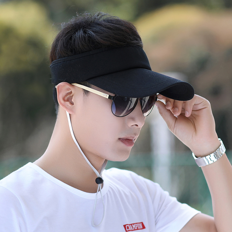 bw9新款帽子男夏天韩版太阳帽空顶帽男士棒球帽无顶遮阳帽防晒运动
