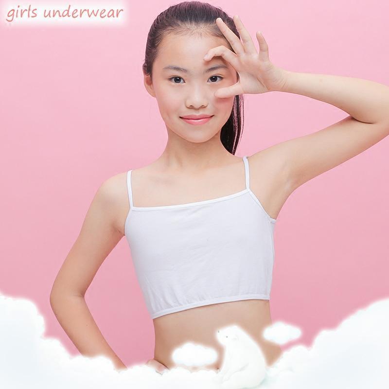 bw9新款3件装小学生内衣女孩吊带小背心发育期萌芽期儿童中大童裹胸