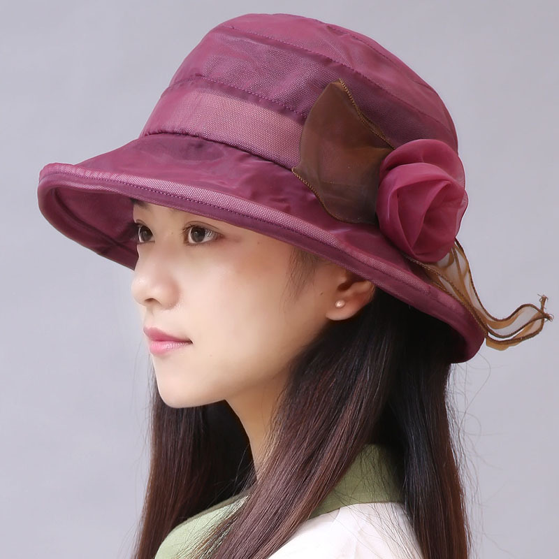 女帽薄款透气雪纺女士遮阳太阳帽显脸小纱帽夏季沙滩帽子凉帽定制视频