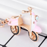 bw9新款韩国创意礼品水晶水钻可爱摩托车汽车钥匙扣女包包挂件钥匙链饰品定制