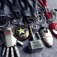 bw9新款美国队长钥匙扣复仇者联盟钢铁侠车钥匙链创意男女雷神之锤腰挂件定制