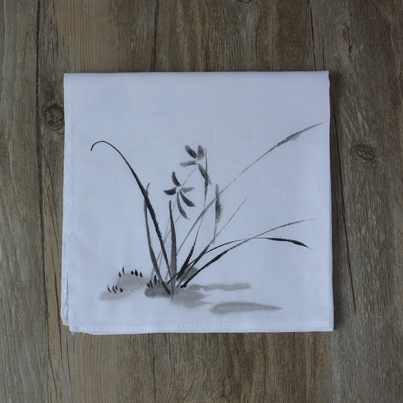 棉手帕女士中国风棉方巾古风手绢配汉服送女友生日礼物可写字定制