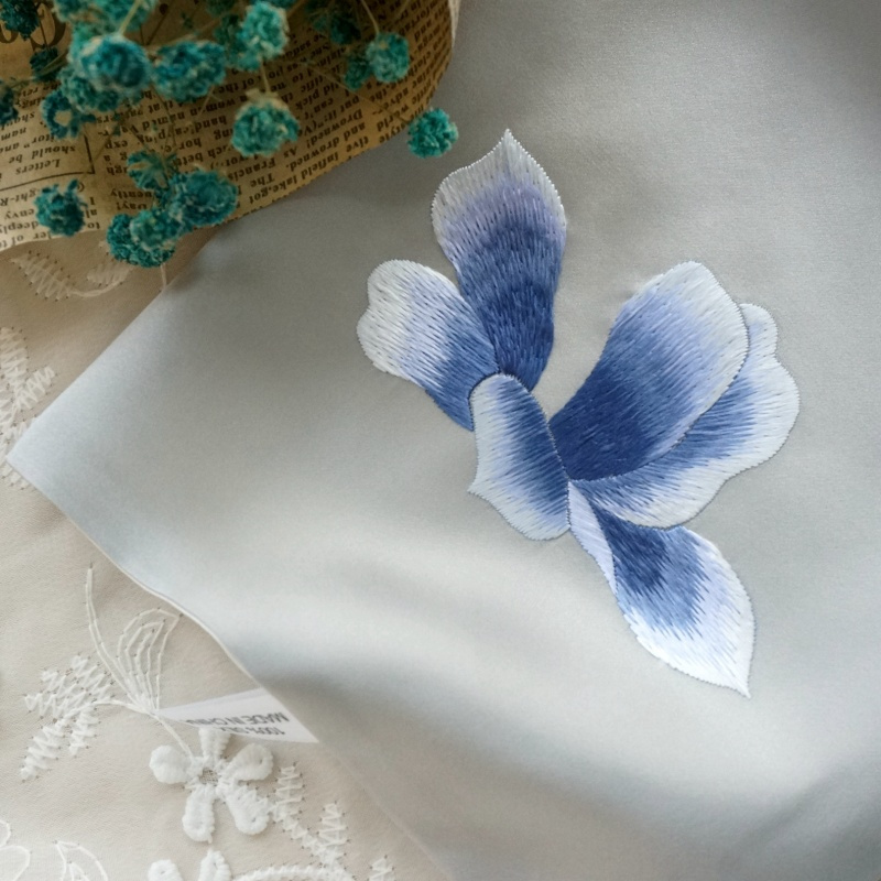 新款纯手工双层苏绣刺绣手帕手绢玉兰花含礼盒精致手工商务礼品定制