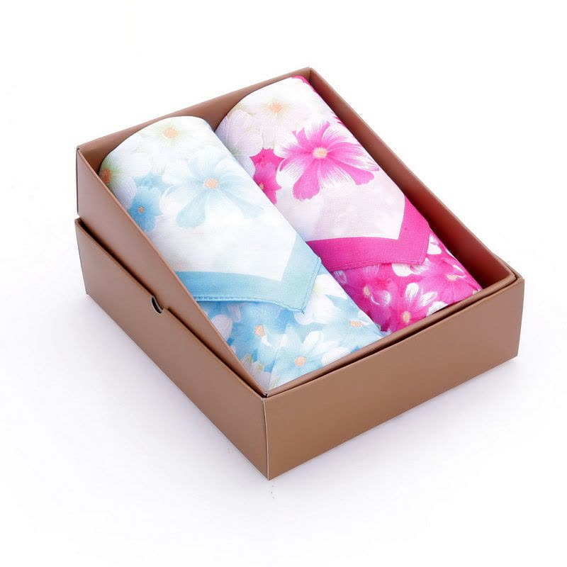 qma新款买2赠毛巾/手帕男士棉小手绢印花高品质日本和风大手帕女礼盒装定制图片